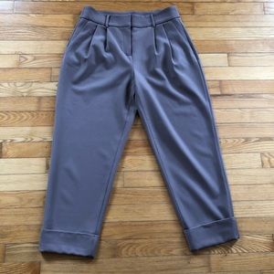 Rw&Co cropped pleated trousers in mauve